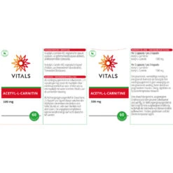 Vitals Acetyl-l-carnitine 500 Mg 8 Vitals Acetyl-l-carnitine 500 Mg -Gezondheidssupplementen Winkel 1023935 3