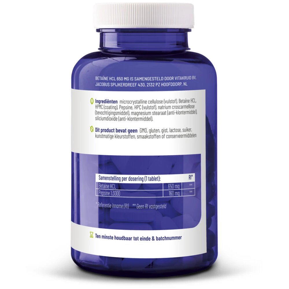 Vitakruid Betaine Hcl 650 Mg 5 Vitakruid Betaine Hcl 650 Mg - Afbeelding 3