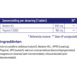 Vitakruid Betaine Hcl 650 Mg 10 Vitakruid Betaine Hcl 650 Mg -Gezondheidssupplementen Winkel 1024006 4