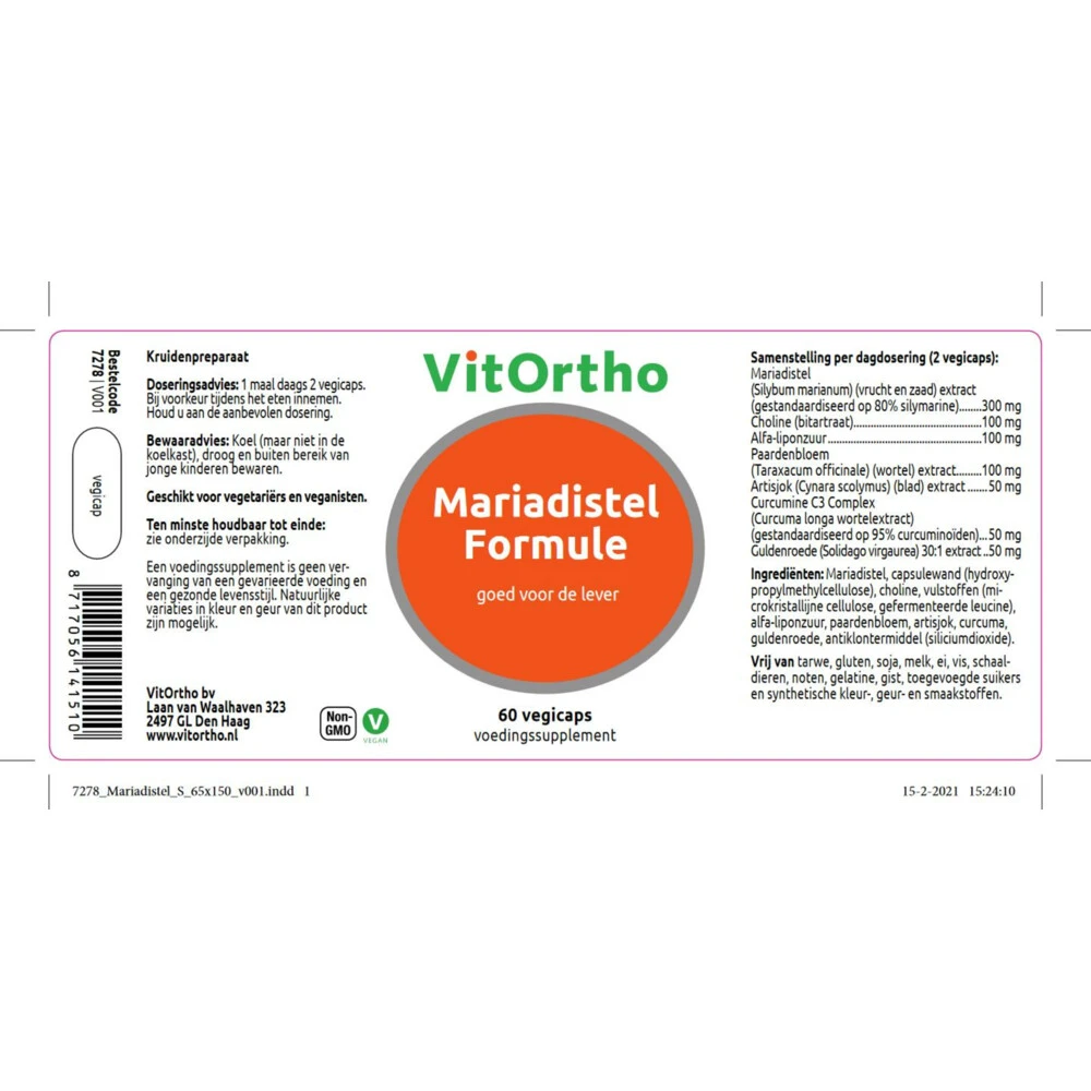 Vitortho Mariadistel Formule 4 Vitortho Mariadistel Formule - Afbeelding 2