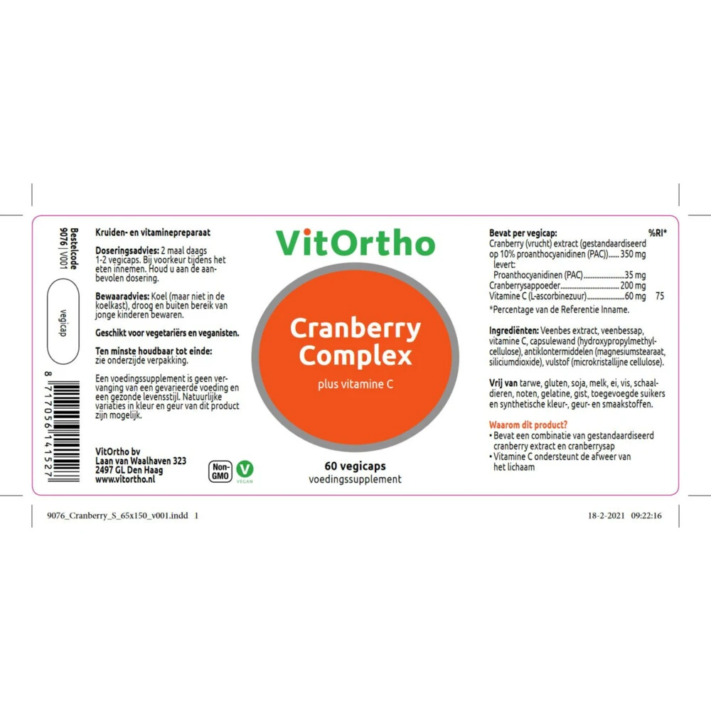 Vitortho Cranberry Complex 4 Vitortho Cranberry Complex - Afbeelding 2