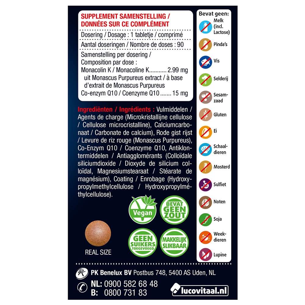 2x Lucovitaal Rode Gist Rijst & Q10 5 2x Lucovitaal Rode Gist Rijst & Q10 - Afbeelding 3