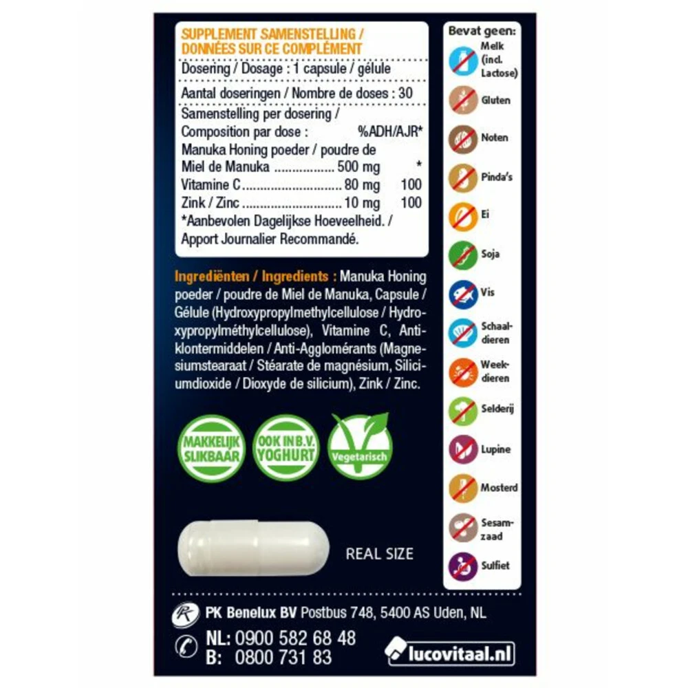 Lucovitaal Manuka Honing Zink 5 Lucovitaal Manuka Honing Zink - Afbeelding 3