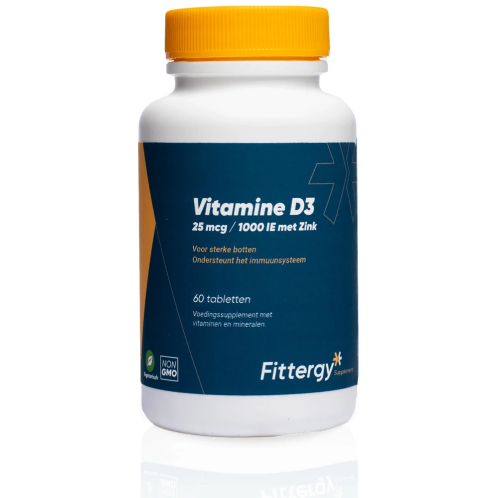 Fittergy Supplements Vitamine D3 25mcg Met Zink 3 Fittergy Supplements Vitamine D3 25mcg Met Zink