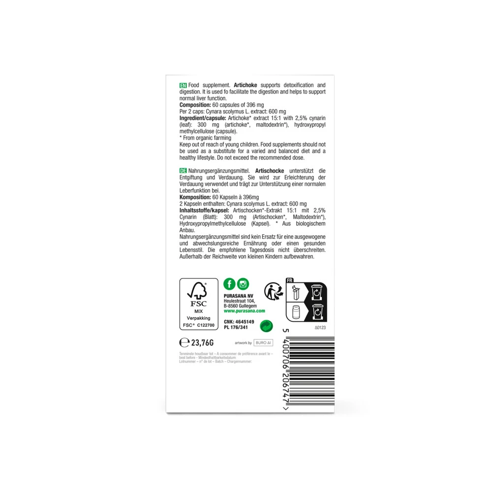Purasana Artisjok Extract 300 Mg 5 Purasana Artisjok Extract 300 Mg - Afbeelding 3