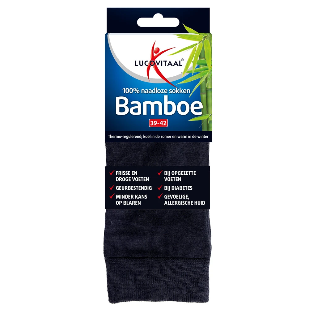 3x Lucovitaal Bamboe Sok Lang Blauw Maat 39-42 3 3x Lucovitaal Bamboe Sok Lang Blauw Maat 39-42