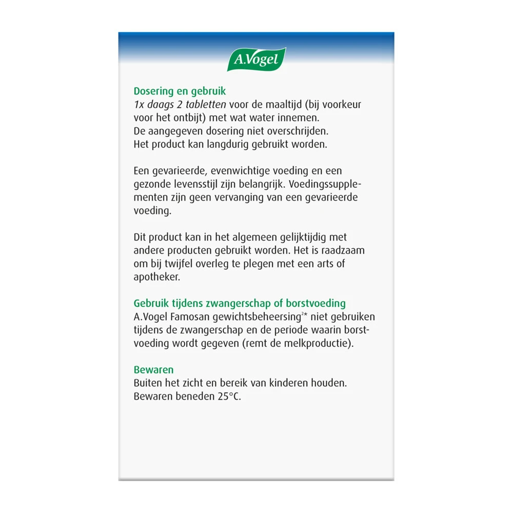 A.Vogel Famosan Overgang Gewichtsbeheersing 5 A.Vogel Famosan Overgang Gewichtsbeheersing - Afbeelding 3