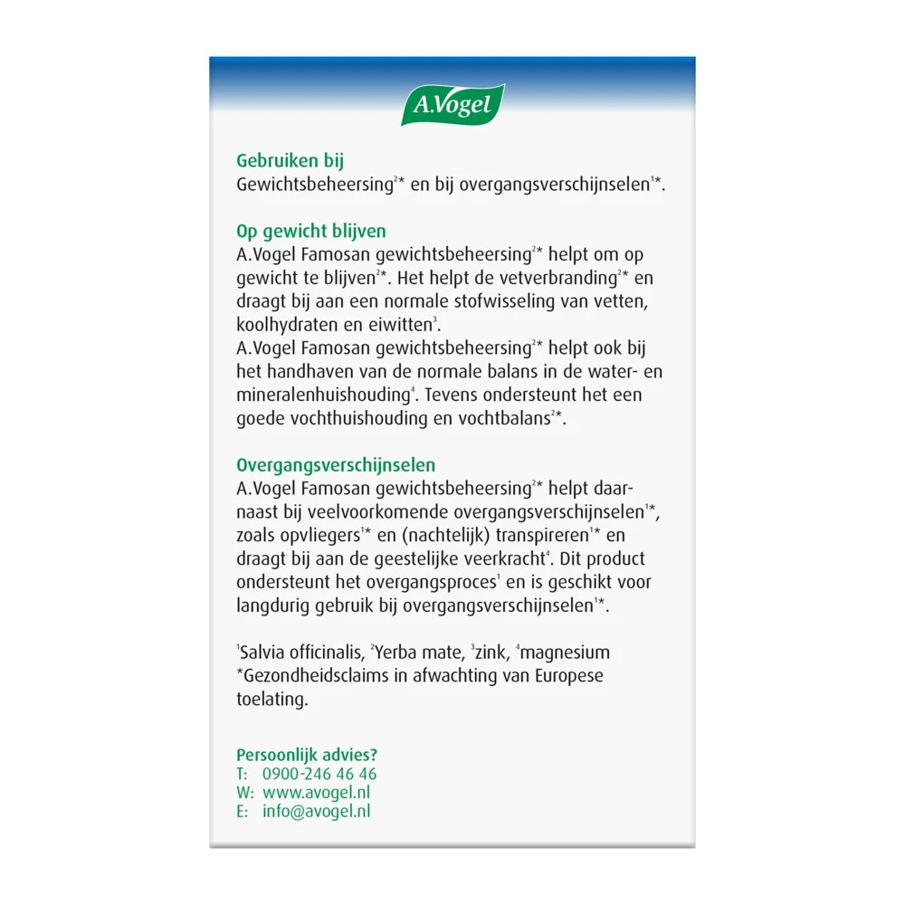 A.Vogel Famosan Overgang Gewichtsbeheersing 6 A.Vogel Famosan Overgang Gewichtsbeheersing - Afbeelding 4